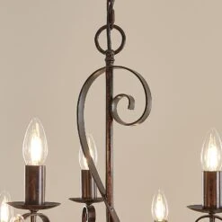 Landhaus-Kronleuchter Caleb, 9-flammig -Heimbeleuchtung 9620631 7