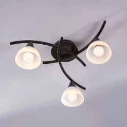 Dreiflammige Deckenlampe Della, Schwarz-gold 12 Dreiflammige Deckenlampe Della, Schwarz-gold -Heimbeleuchtung 9620970 2