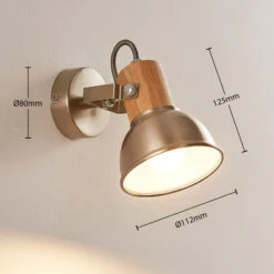 Wand- Und Deckenspot Dennis Mit Holzdetail -Heimbeleuchtung 9621816 3