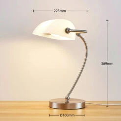 Bankerlampe Selea Mit Weißem Glasschirm -Heimbeleuchtung 9621921 3