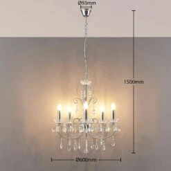 Lucande Kronleuchter Solveig Mit Kristallen, 5-fl., Chrom 14 Lucande Kronleuchter Solveig Mit Kristallen, 5-fl., Chrom -Heimbeleuchtung 9624024 3