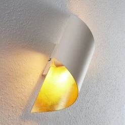 Metallwandleuchte Vanni, Eingedreht, Weiß-gold -Heimbeleuchtung 9624316 5