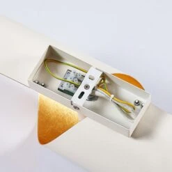 Metallwandleuchte Vanni, Eingedreht, Weiß-gold -Heimbeleuchtung 9624316 8