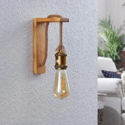 Lindby Helou Holz-Wandlampe Mit Sichtbarer Fassung -Heimbeleuchtung 9624411 2