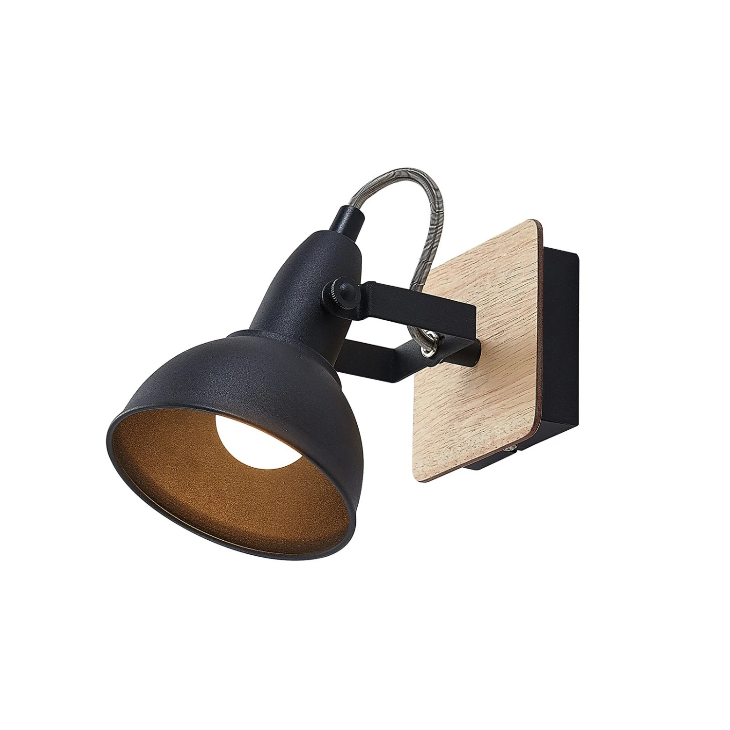 Lindby Aylis Spot, Schwarz, Holz, Einflammig 5 Lindby Aylis Spot, Schwarz, Holz, Einflammig – Bild 3
