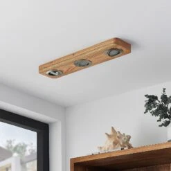 Lindby Mikari LED-Deckenleuchte Aus Holz, 3-fl. -Heimbeleuchtung 9627413 2
