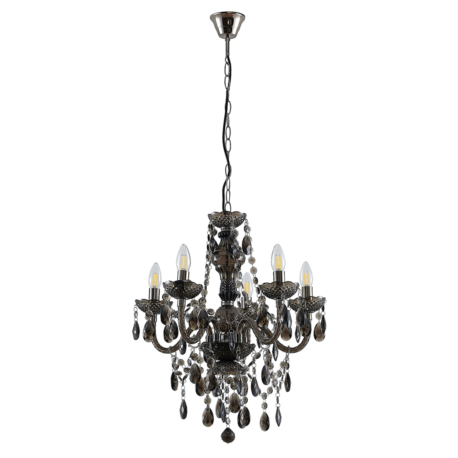 Lindby Spirou Kronleuchter Aus Acryl, Rauchgrau 5 Lindby Spirou Kronleuchter Aus Acryl, Rauchgrau – Bild 3