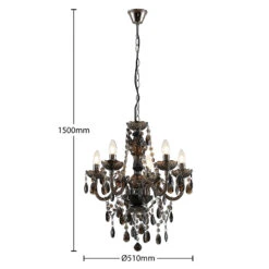 Lindby Spirou Kronleuchter Aus Acryl, Rauchgrau 14 Lindby Spirou Kronleuchter Aus Acryl, Rauchgrau -Heimbeleuchtung 9628507 3