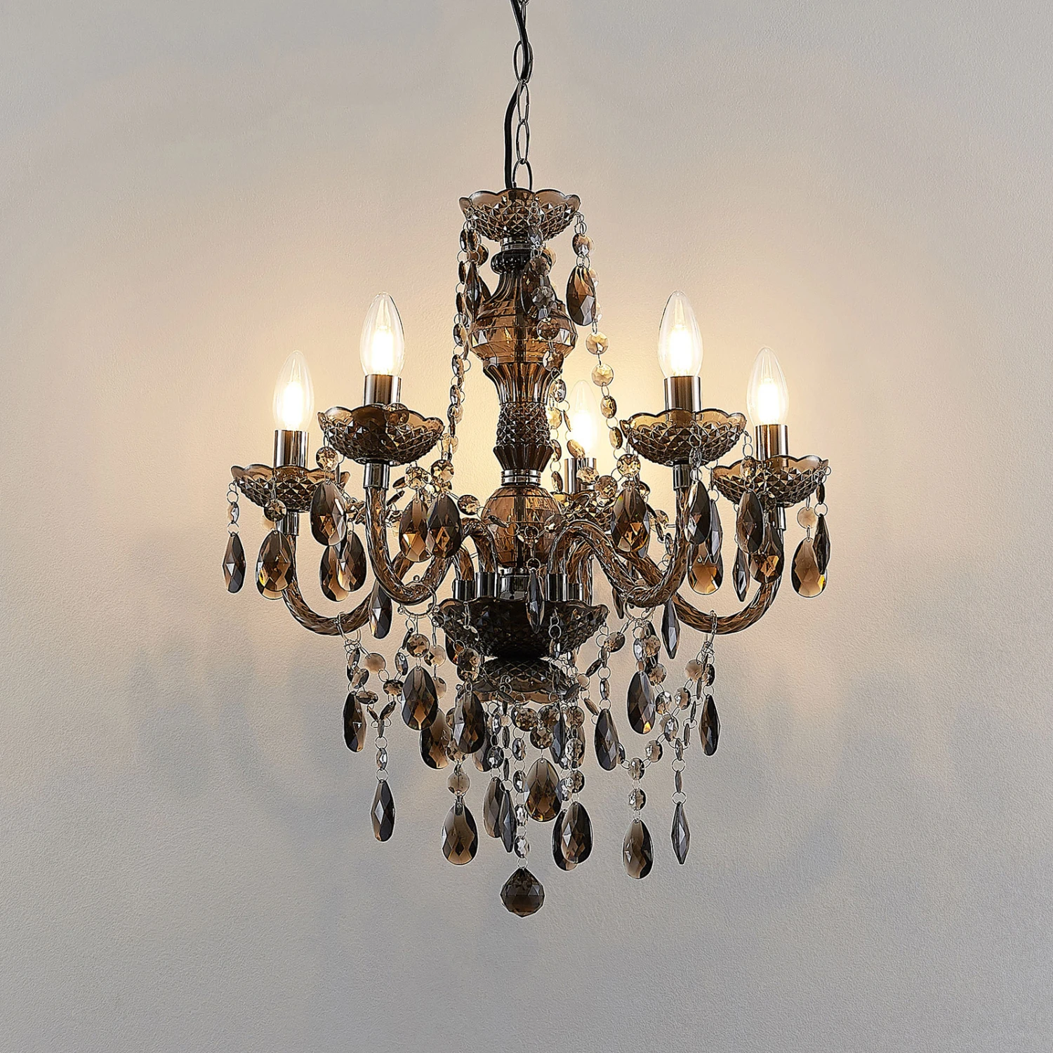 Lindby Spirou Kronleuchter Aus Acryl, Rauchgrau 7 Lindby Spirou Kronleuchter Aus Acryl, Rauchgrau – Bild 5