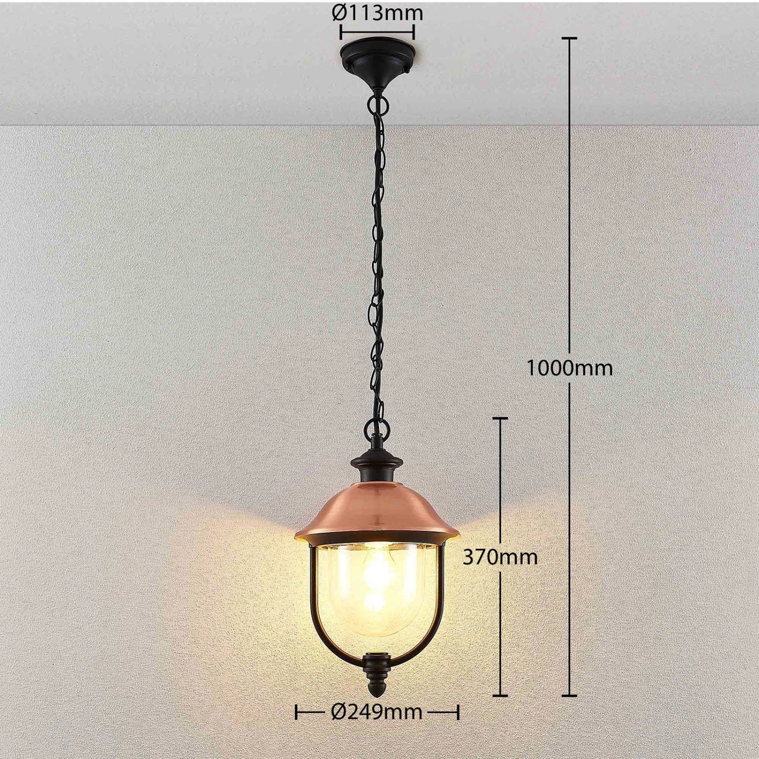 Lindby Clint Außenhängeleuchte 7 Lindby Clint Außenhängeleuchte – Bild 5