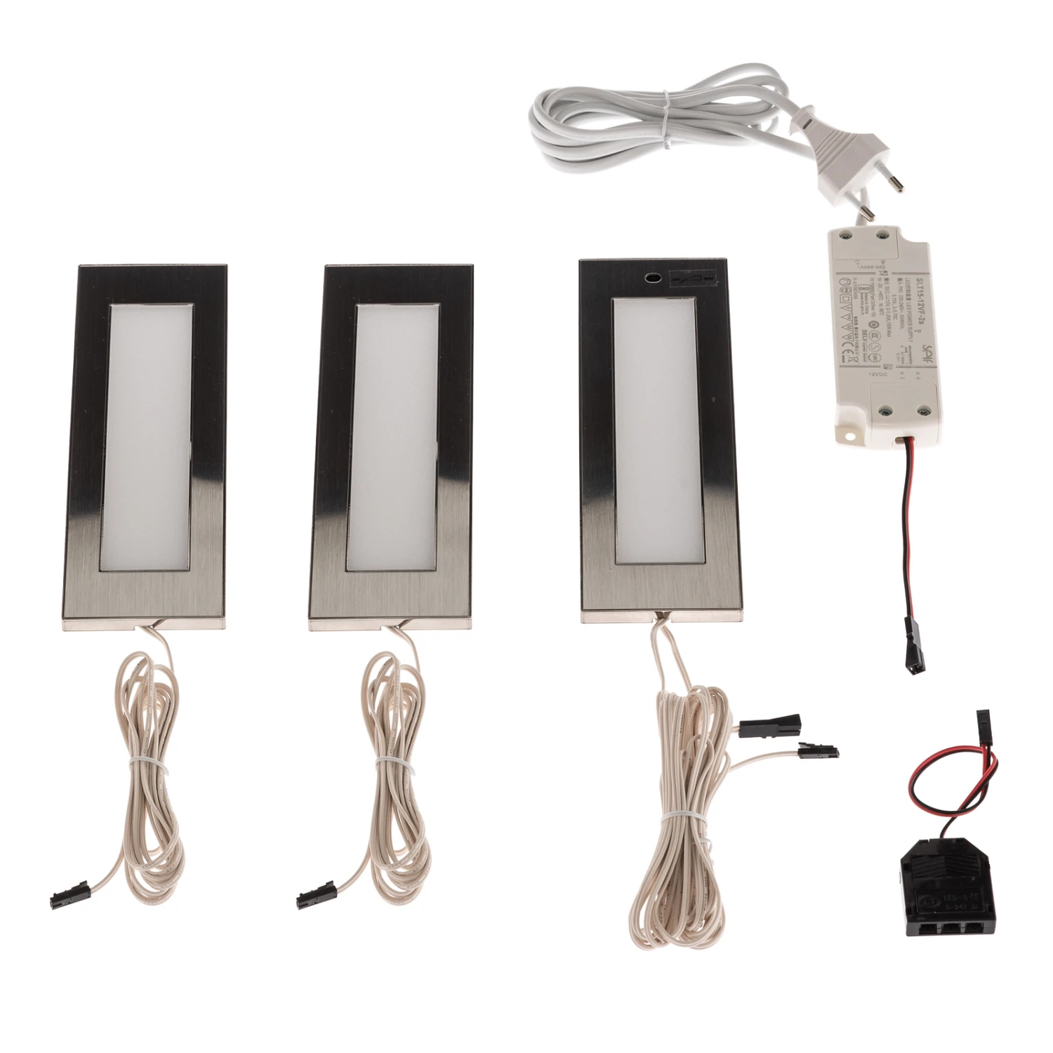 Prios Juska LED-Unterbauleuchte Edelstahl 3 Stück 5 Prios Juska LED-Unterbauleuchte Edelstahl 3 Stück – Bild 3