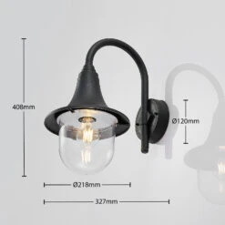 Außenwandlampe Nalevi, Gebogen, Schwarz 15 Außenwandlampe Nalevi, Gebogen, Schwarz -Heimbeleuchtung 9949040 4