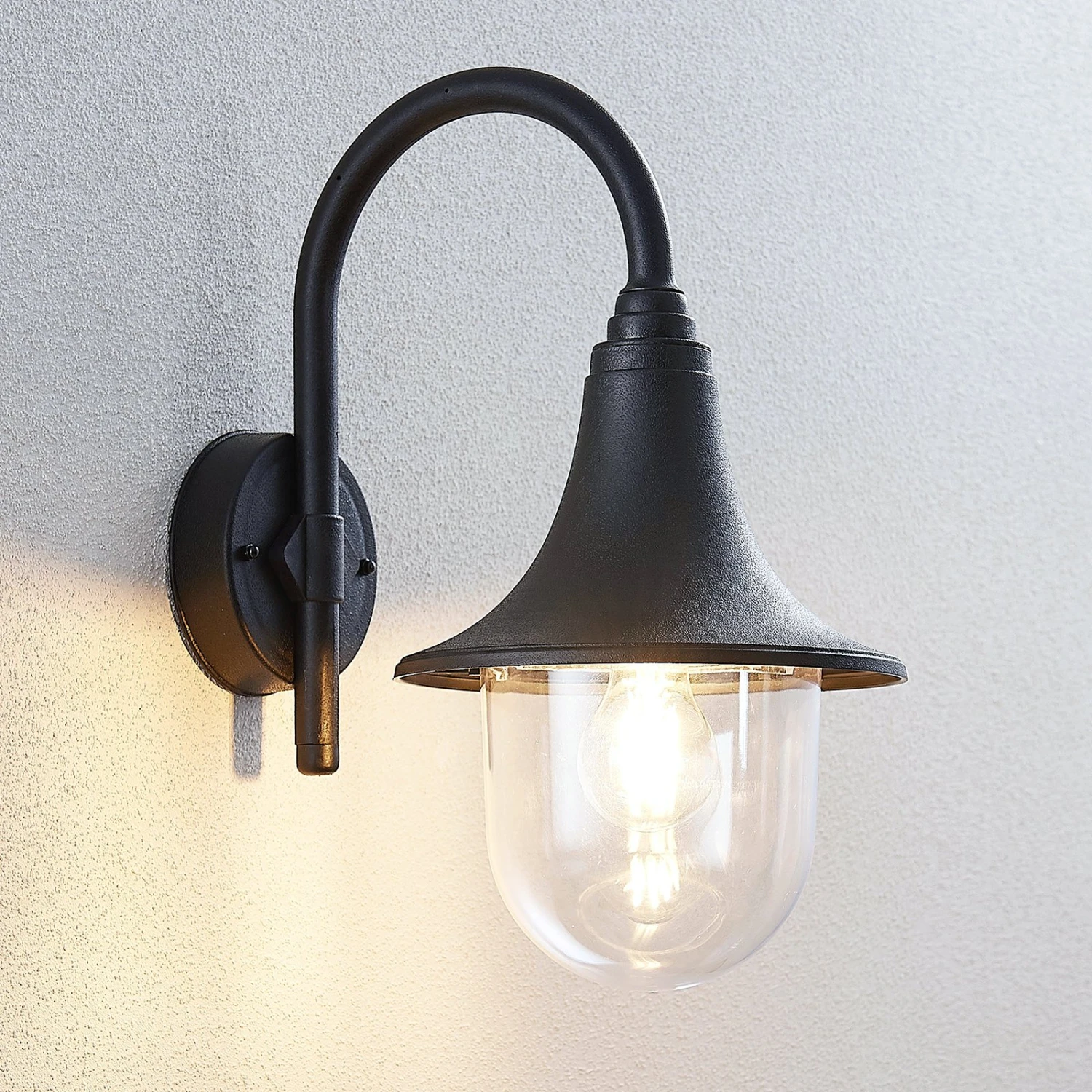Außenwandlampe Nalevi, Gebogen, Schwarz 3 Außenwandlampe Nalevi, Gebogen, Schwarz