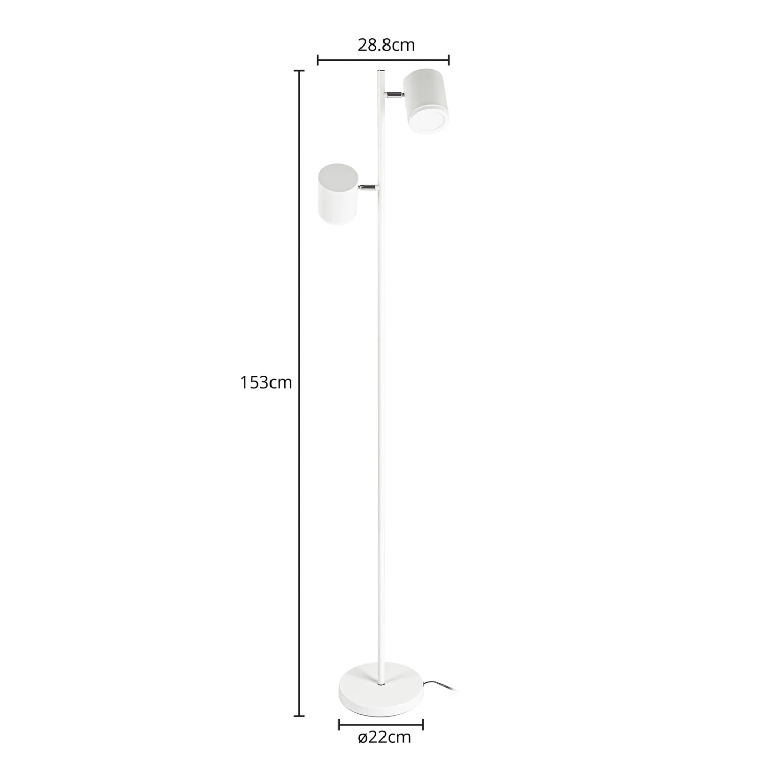 Lindby Emelja LED-Stehleuchte, Zweiflammig, Weiß 6 Lindby Emelja LED-Stehleuchte, Zweiflammig, Weiß – Bild 4