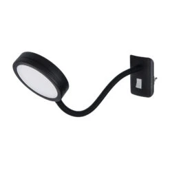 Lindby Toulin LED-Steckerleuchte, Flexarm, Schwarz