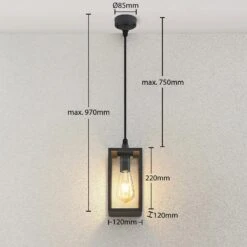 Lindby Filimon Außenpendellampe, Dunkelgrau, E27 -Heimbeleuchtung 9977049 3