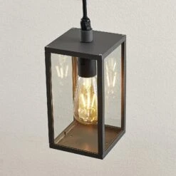 Lindby Filimon Außenpendellampe, Dunkelgrau, E27 -Heimbeleuchtung 9977049 5